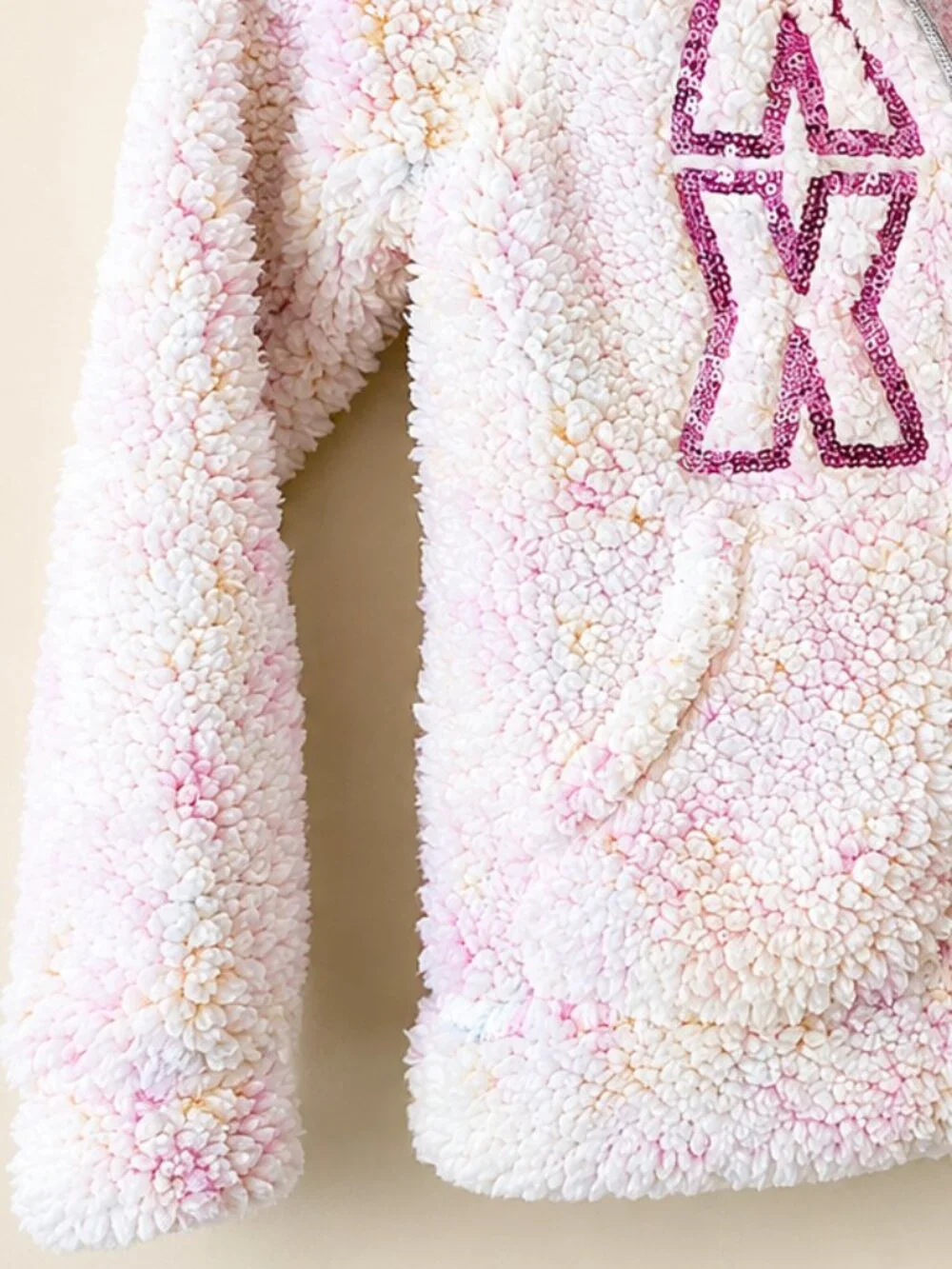 XOXO Girl's Pink Fuzzy Full Zip Hooded Jacket SZ L